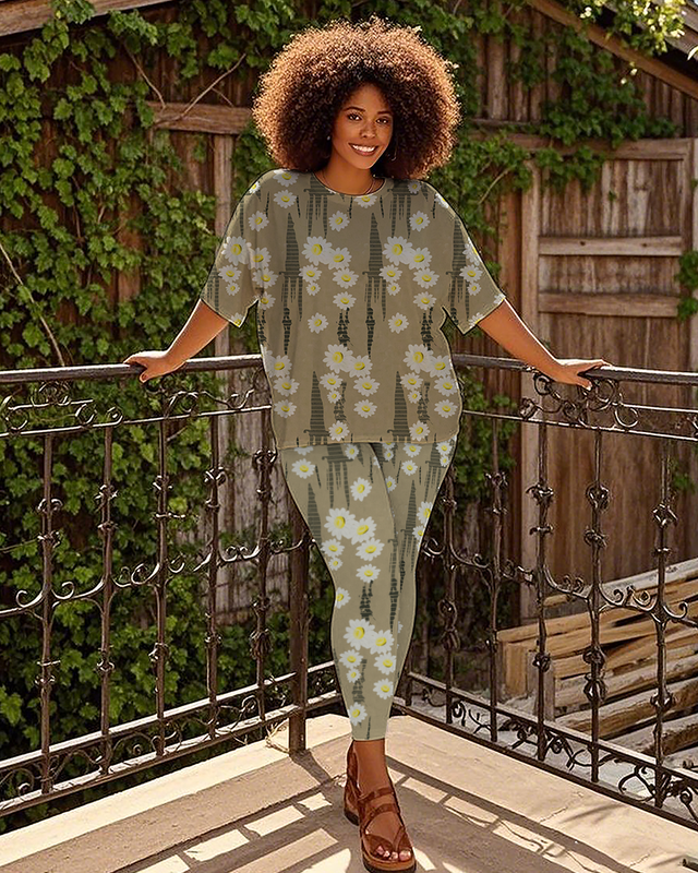 Women's flowers T-Shirt & Pants