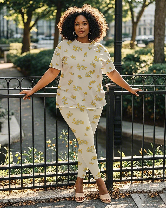Women's golden branches T-Shirt & Pants