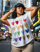 heart pattern Women's Plus Size T-shirts