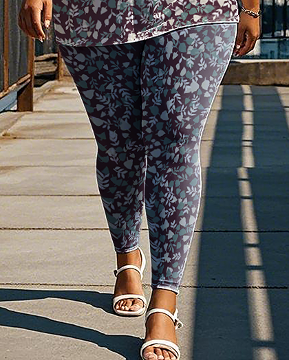 Women's leaf pattern T-Shirt & Pants