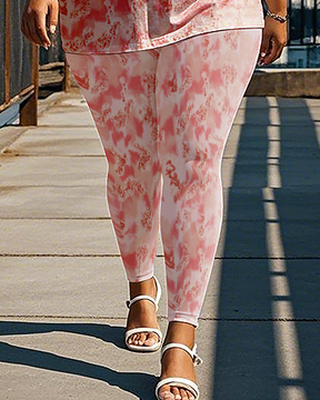 Women's pink pattern T-Shirt & Pants