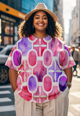 purple - toned patterns Women's Plus Size T-shirts