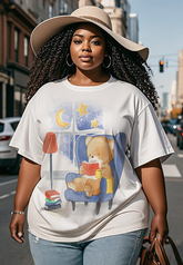 reading a book on the sofa Women's Plus Size T-shirts