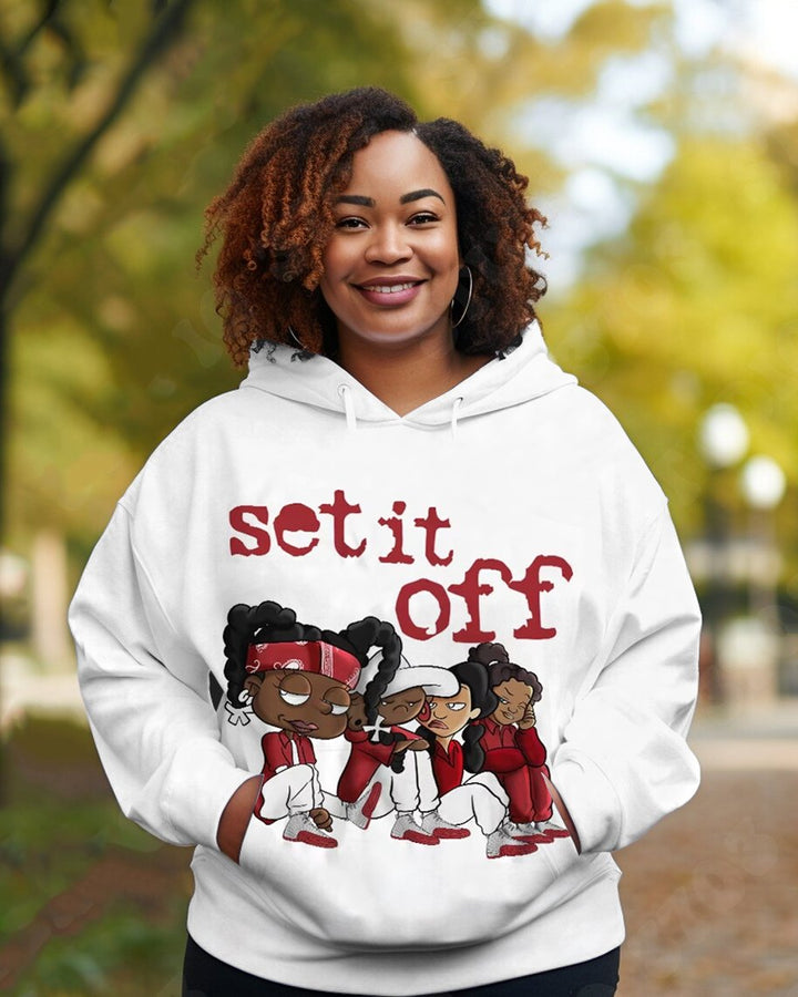 Brown Girl Set Off Long Sleeves Hoodie