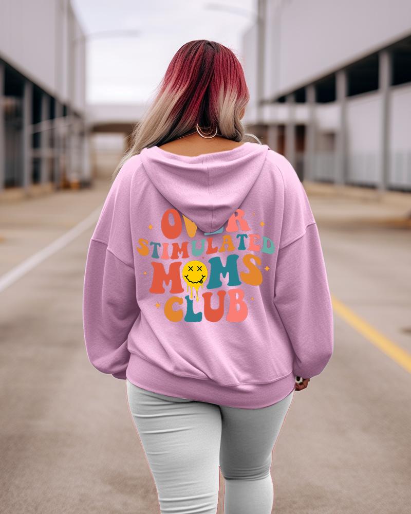 Women's Plus Overstimulated Moms Club Hoodie